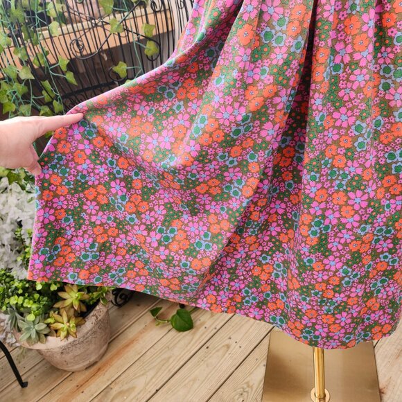 Vintage 1950's Mod Floral Print Shirtwaist Dress, Handmade - Picture 13 of 17